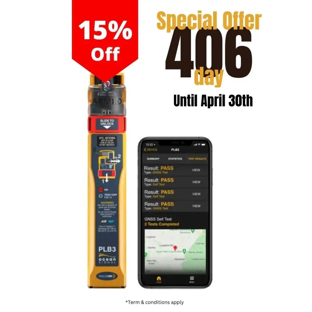 OCEAN SIGNAL RESCUEME PLB3 PERSONAL LOCATOR BEACON WITH AIS MOB