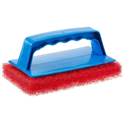 [STA-40130] STARBRITE SCRUB PAD WITH HANDLE MEDIUM RED